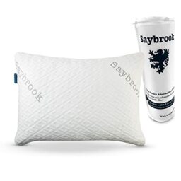 Saybrook Premium Adjustable Loft Pillow - Hypoallergenic Machine-Washable Bamboo Cover - Lion Down Alternative Filling Made with Cut Memory Foam and Microfiber Infused with Gel Beads - Standard/Queen