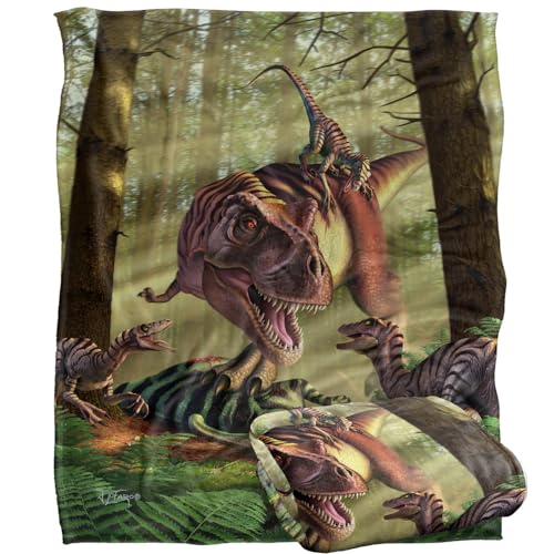 Jq Licensing - Jlo T-Rex And Raptor Dinosaur Fight Silky Touch Super Soft Throw Blanket 152 X 127 Cm