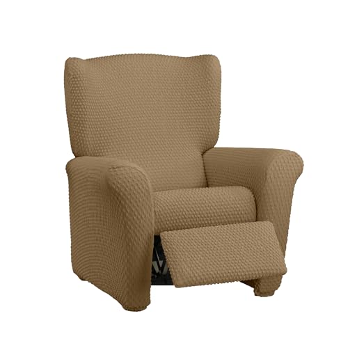 Estoralis Borneo - Bi-elastic Armchair Cover - Super Elastic Fabric C/06 Beige - for Relax Armchair from 70 to 90 cm - Quality Protector - Super Adjustable