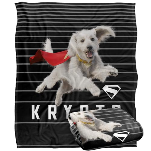 LOGOVISION Superman 2025 Krypto Lines Silky Touch Super Soft Throw Blanket, 152 x 127 cm