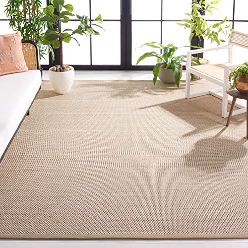 Safavieh Natural Fiber Rug for Living Room, Dining Room, Bedroom - Natural Fiber Collection, Short Pile, in Natural, 244 x 244 cm