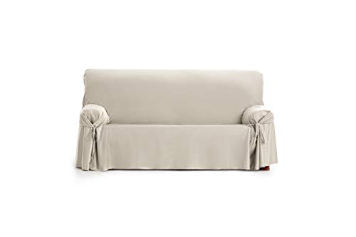 Eysa Waterproof and breathable sofa cover with ties Somme Protect 2 seaters colour 01/ecru