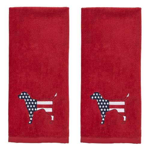 SKL HOME by Saturday Knight Ltd. Red White & Blue Hound hand towel, (2-Pack)
