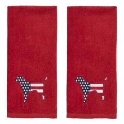 SKL Home by Saturday Knight Ltd. Red White & Blue Hound hand towel, (2-Pack)