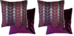 Emma Barclay Willow - Cushion Cover in Plum - 17x17 (43x43cm) (Pack of 2)