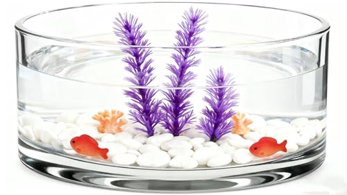 Artibetter Large Glass Vase Bowl Terrarium Succulent Planter: Flower Glass Vase Air Plant Display Decorative Centerpiece Floral Container Fish Bowl for Home Wedding 20x20cm Containers