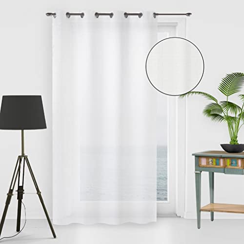 Soleil d'ocre, Noemie Voile Net Curtains, Polyester, White, 135 x 250 cm