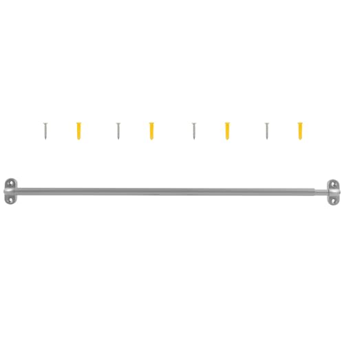 TYRON 1 Pack French Door Curtain Rod Adjustable 30-40 Inch, Nickel - 3/8 In. Diameter, Screwed Sash Curtain Rod, Cafe Window Rod