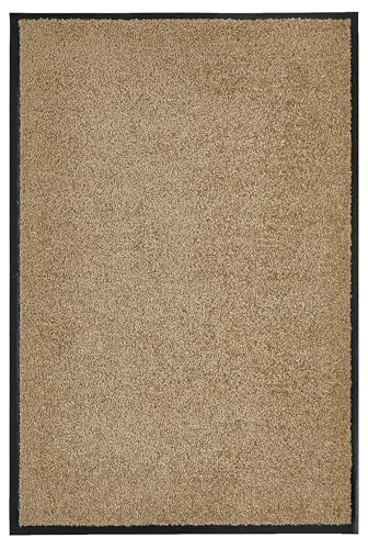 andiamo Premium Wash & Clean Doormat, Durable Dirt Trapper Mat, House Entrance, Indoor Doormat or as a Doormat in Covered Outdoor Areas, Absorbent Doormat 40 x 60 cm, Beige