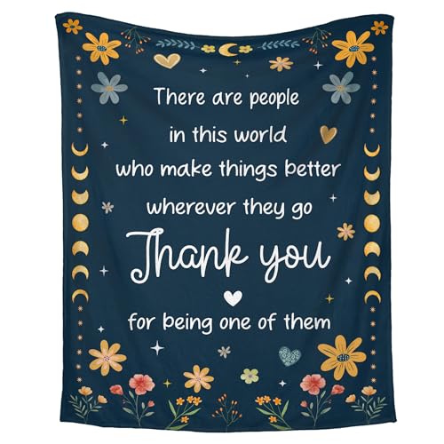 WRAPIX Thank You Gifts for Women Men - Soft Fleece Throw Blanket 60x80 in - Employee Farewell Birthday Retirement Appreciation Gifts for Coworkers Women Nurses Teachers Boss Friend, Soft Fleece Blanket