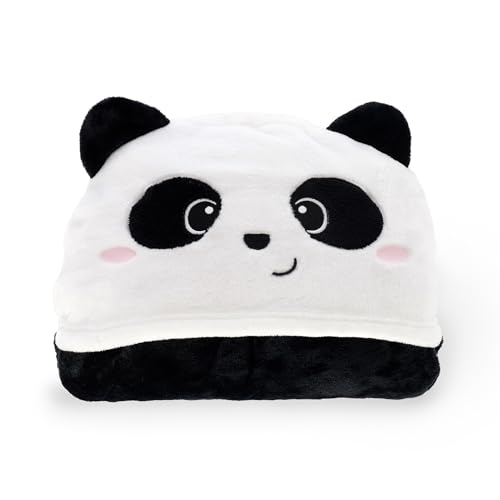 LEGAMI - Cosy Hugs Panda Hooded Blanket with Hand Warmer Pockets and Hood, Polyester Blanket, Button Closure, 150 x 125 cm