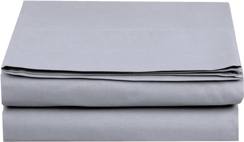 Elegant Comfort Premium Hotel Quality 1-Piece Flat Sheet, Luxury and Softest 1500 Premium Hotel Quality Microfiber Bedding Flat Sheet, Wrinkle-Free, Stain-Resistant, King, Silver