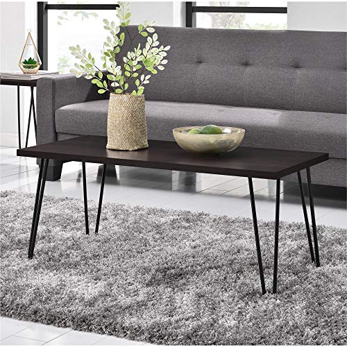 Ameriwood Home Owen Retro Coffee Table, in Brown, 42.7cm (H) x 106.6cm (W) x 49.51cm (D)