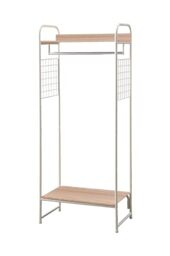 Amazon Brand- Movian Clothes MDF metal garement accessories support-Garment Rack PI-B4-light oak and white, 64 x 40 x 150 cm