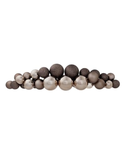WeRChristmas Mocha Bauble Cluster Arch, 60cm, 32 Baubles - 60cm mocha bauble cluster arch with 32 decorations in shiny, matt and glitter finishes for statement festive styling