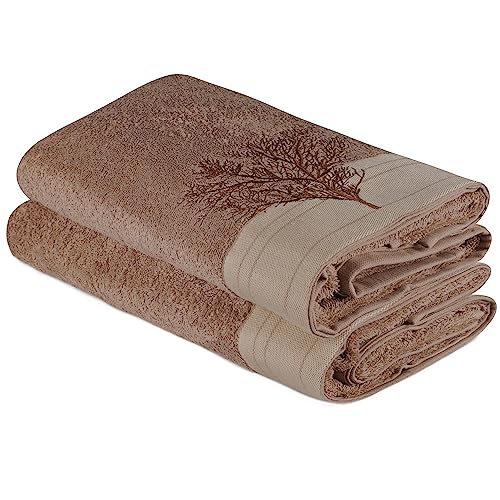 WELL HOME MOBILIARIO & DECORACI??N Bath Towel Set (2 Piece) Light Brown & Cream