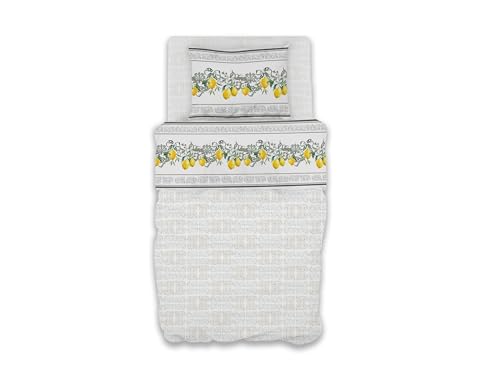 GEMITEX Cotton Bed Set, 100% Cotton, Breathable, Free of Harmful Substances, Certified Quality Standard 100 by OEKO-TEX Confidence in Textile, Single, G23/Grey, Designed in Italy