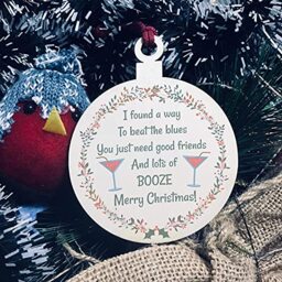Merry For Best Friend Hanging Wood Bauble Funny Friendship Gift