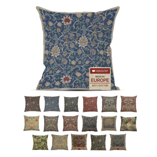 Charlotte Home Furnishings Throw Pillow Covers 16x16 in Royal Blue Decorative Couch Pillow Covers Boho Decor European Tapestry Cushion Cases Living Room Cozy Home Decor Jacquard Woven Soft Cotton