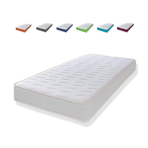 Extreme Comfort Cooltouch Colors White Wave Hybrid Memory Foam & Pinna-Coil Inner Spring Mattress With White Edge 18cm Deep, 2ft6 Small Single 75cmx190cm