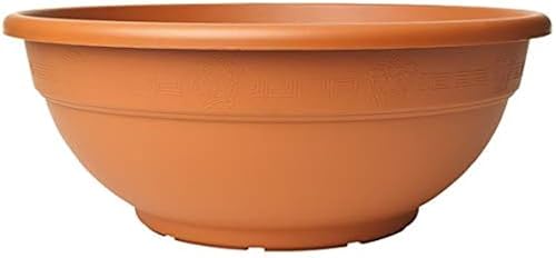 Green Path Terracotta Rolled Rim Plastic Planter Pot & Saucer 25cm 4 litre - pack of 1