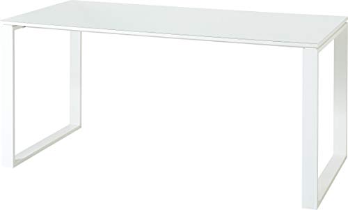 Germania GW-MONTERIA Desk with metal runners 4200-84, in White, with glass support and metal runners, 160 x 75 x 80 cm (W/H/D)
