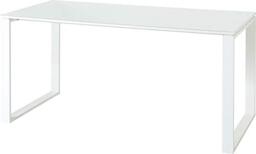 Germania GW-MONTERIA Desk with metal runners 4200-84, in White, with glass support and metal runners, 160 x 75 x 80 cm (W/H/D)