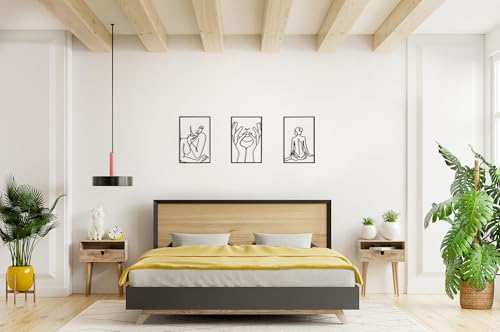 Stylish Decorative Metal Wall Accessory (3 Pieces), Black, 30 x 45 cm, 100% Metal, 2 mm Thickness, Perfect for Modern Home Decor & Art Display