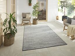 Elle Decoration Indoor and Outdoor Mèlange - Flat Weave Reversible Rug Modern Design Mottled Robust Easy Care Waterproof Balcony Patio Garden Living Room Office Bedroom - Silver, 160 x 230 cm