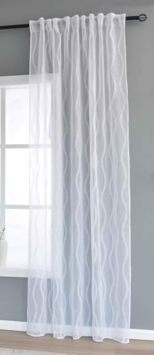 Valencia 2023420 Curtain H x W 245 x 145 cm Natural Waves Multiband Hanging Scherli Transparent Linen Look