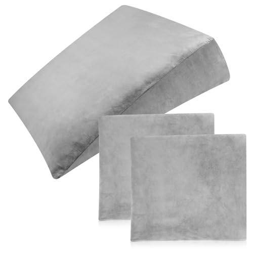 Wesiti 2 Pcs Wedge Pillow Cover for Bed Wedge Pillow Case Fits Wedges up to 27 x 27 x 8 inch for Home Sleeping Supplies (Light Gray)
