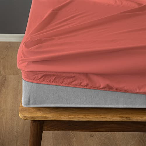 Komfortec Fitted Sheet 160 x 200 cm, Bed Sheet Box Spring Bed up to 15 cm - 30 cm Mattress Height, Powder