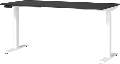 Germania Desk 7907-569, in graphite/white, el. height-adjustable, 120 x 120 x 80 cm (WxHxD)