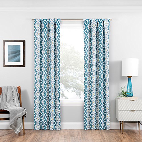 "Eclipse Room Darkening Curtains for Bedroom - Morrow 37"" x 63"" Thermal Insulated Single Panel Rod Pocket Light Blocking Curtains for Living Room, Teal"