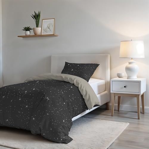 Italian Bed Linen Duvet Cover Fashion, Stars Grigio, Single