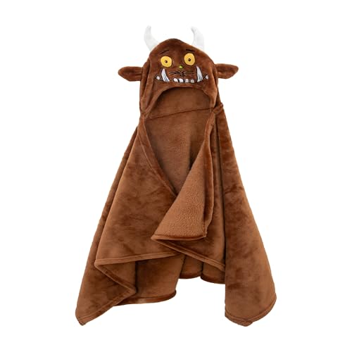 The Gruffalo Officially Licenced Hooded Fleece Blanket - Super Soft Warm Blanket - Woodland Design - Perfect for Home, Bedroom, Sleepovers and Camping - 132 x 70 cm