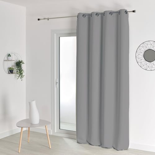 HomeMaison M1 Blackout Curtain - Fire Resistant Curtain - Grey Flannel - 140 x 180 cm