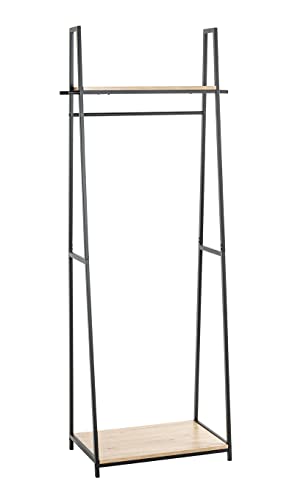 HAKU Hall-Tree oak, black, MDF - Dim.: W 68 x H 166 x D 40 cm, Style: Modern