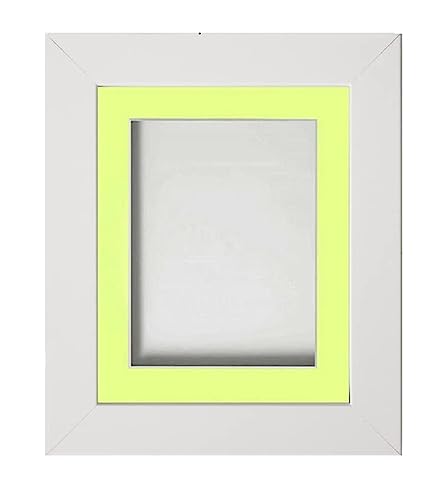 Frame Company Watson White Picture Photo Frame fitted with Perspex, 20x16 inch with Lemon Bon Bon Mount for image size 15x10 inch