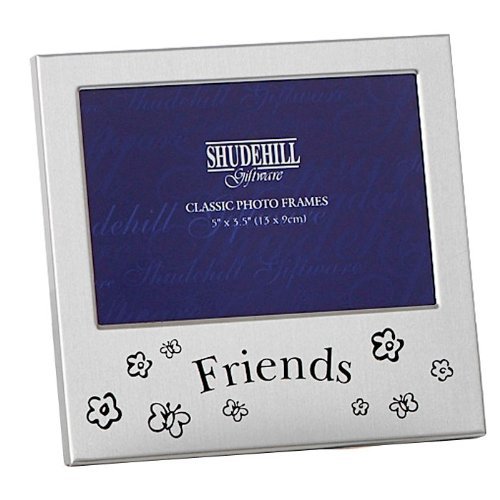 "ukgiftstoreonline Satin Steel Photo Frame Friends Gift 5"" x 3.5"" photo, Grey"