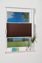 K-home Klemmfix Pleated Blind, brown, 70 x 130 (B x L)