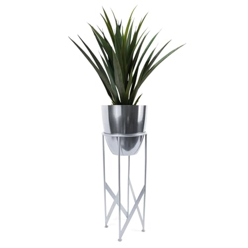 Leaf Tall Metal Plant Stand with Planter