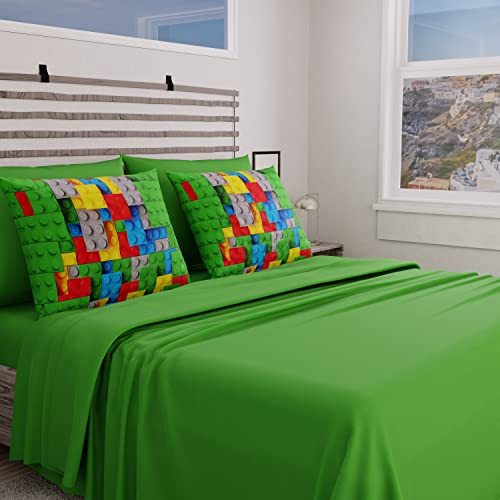 PETTI Artigiani Italiani - Complete Bed Set, One and Half Bed Sheets, Construction Sheets, Double Bed Set, Printed on Pillowcases Only 100% Made in Italy