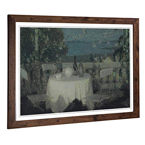 Big Box Art Framed Print of Henri Le Sidaner Table in The Morning Design - Wall Art Picture - Home Decor for Kitchen, Living Room, Bedroom, Hallway, Walnut, A2 / 24.5x18 Inch / 62x45cm