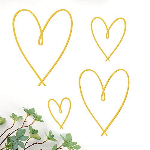 Pangda 4 Pieces Metal Heart Wall Art Decor Love Heart Wall Sign Ornaments for Bedroom Living Room Decoration(Gold)