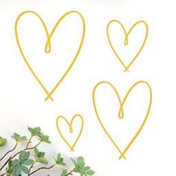 Pangda 4 Pieces Metal Heart Wall Art Decor Love Heart Wall Sign Ornaments for Bedroom Living Room Decoration(Gold)