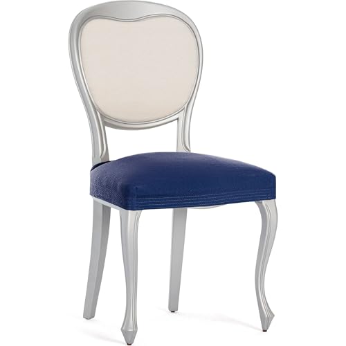 ECOMMERC3 - Pack of 2 Breathable Bi-Elastic Chair Covers – 2 Blue Chair Covers Fit Protection Against Daily Wear, Easy to Put on and Remove