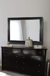 Large Classic Ornate Styled Mirror, Black, 140 x 109 cm