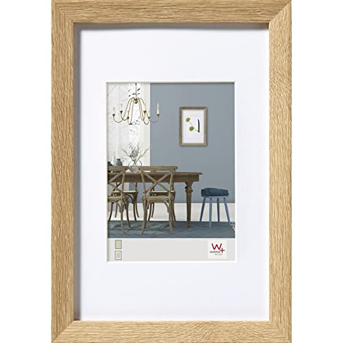 walther design Photo Frame Light Oak 15 x 20 cm with PassepArtout, Fiorito Wooden Frame EF520E