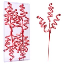 ZHANYIGY 4PC Set Red/White Christmas Tree Decoration Woolen Bells Curly Pick, Christmas Ornaments Home Office Party